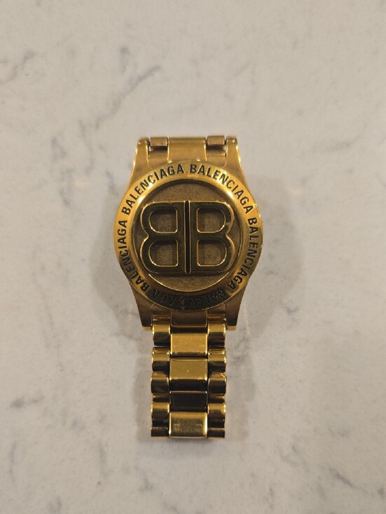 Balenciaga Jewelry - Balenciaga Gold Tone Bracelet with Double B Logo